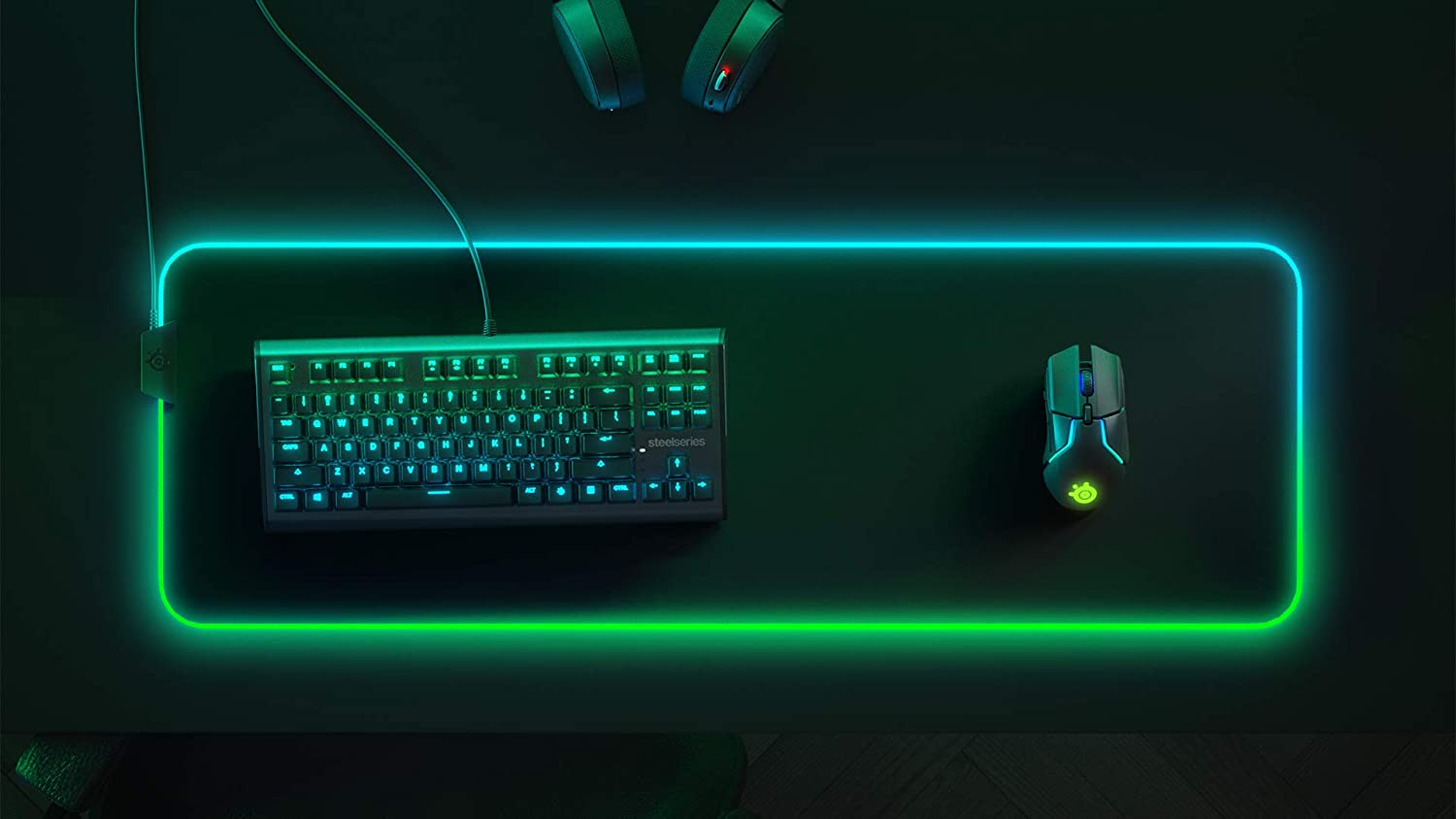 SteelSeries QcK Gaming Mouse Pad - XL RGB Prism Cloth - Sized to Cover Desks - Picture 3 of 13