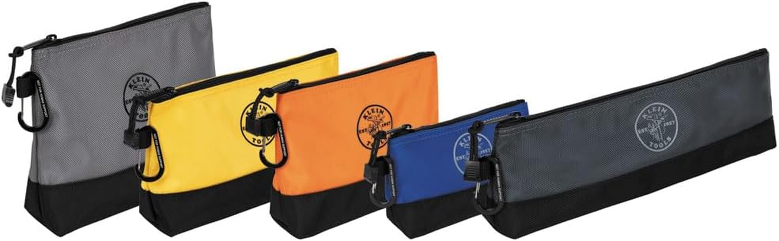 55569 Stand-Up Zipper Bag Tool Pouch with Carabiners, Reinforced