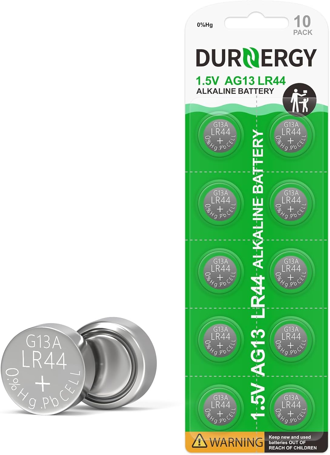 LR44 Batteries 10 Pack, AG13 Button Cell Battery,1.5 Volt Battery L1154F Battery