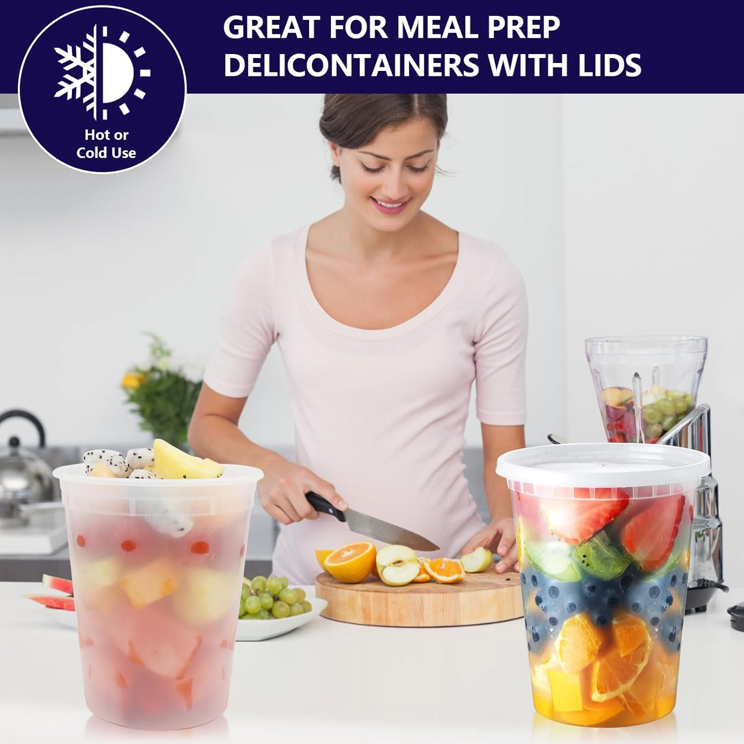 36-Pack 32 oz Plastic Deli Food Containers with Lids plastic soup containers ... - Picture 6 of 20