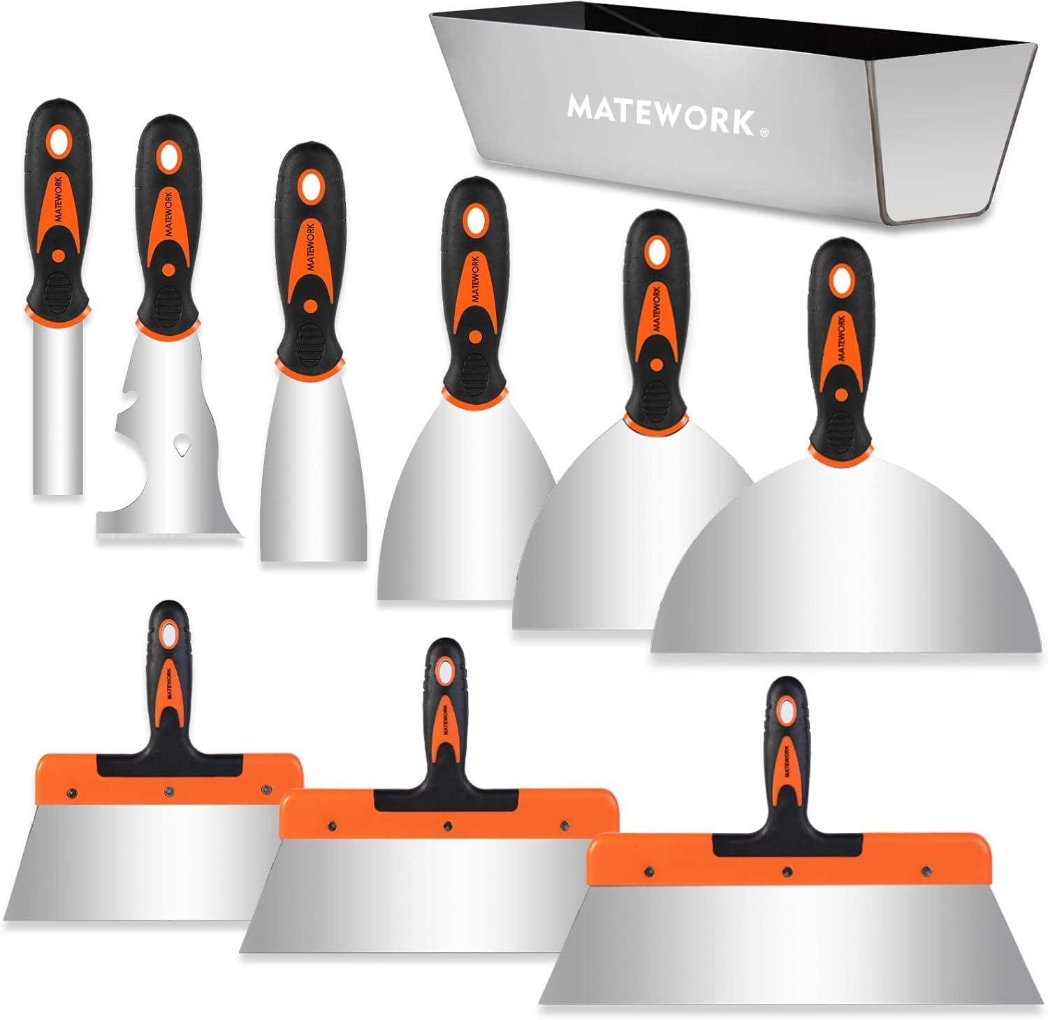 Putty Knife,10 Piece Stainless Steel Paint Scraper Tool Set,14