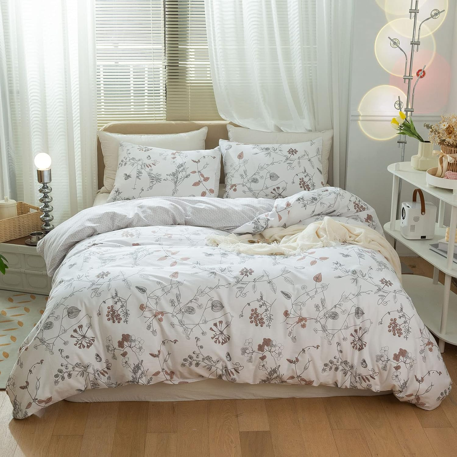 duvetページ Girl Floral Bedding Sets Twin Chic Flower Botanical Duvet Cover