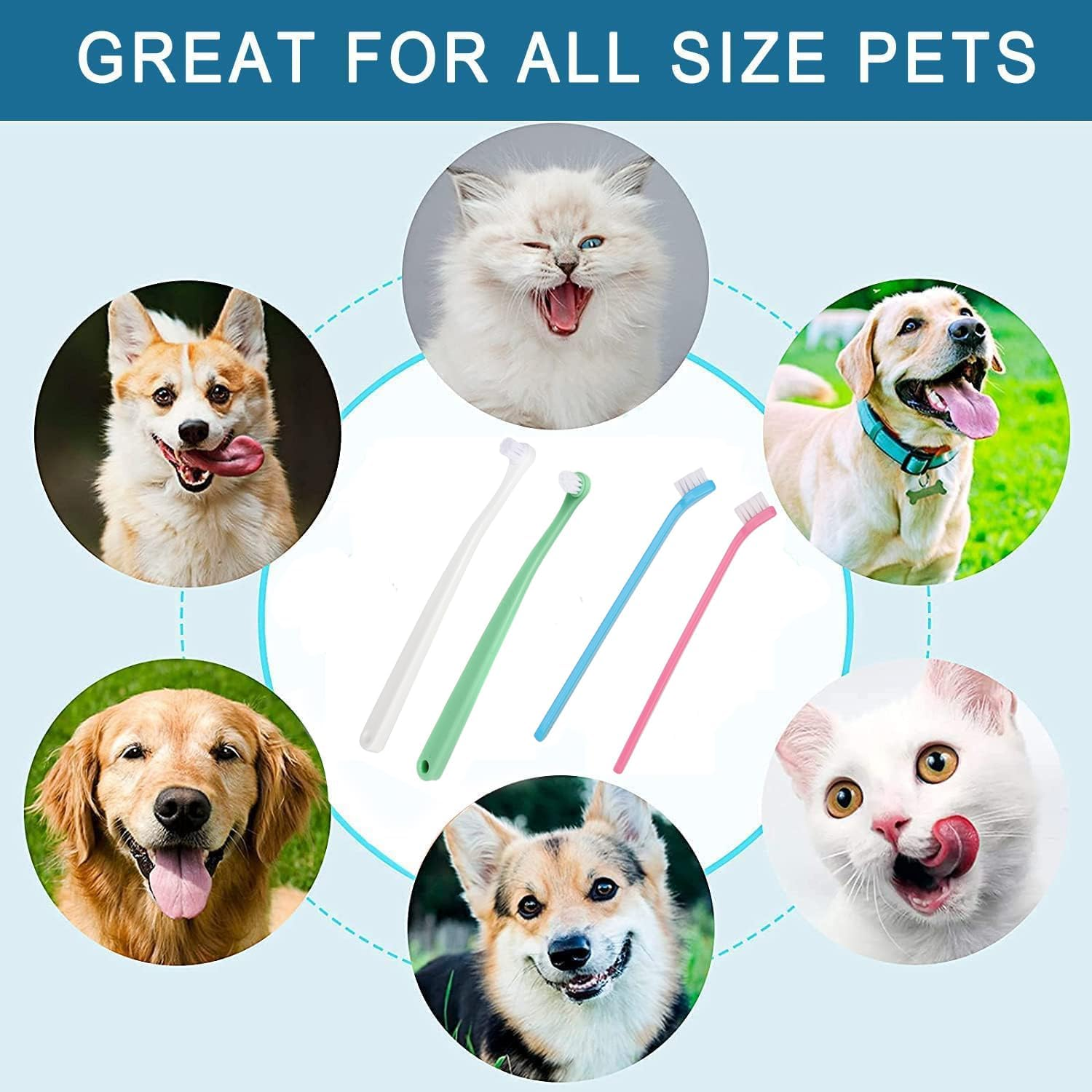Yharnamite 4 Pcs Small Dog Toothbrushes, Cat Toothbrush, Mini Head Soft Brist... - Picture 7 of 14