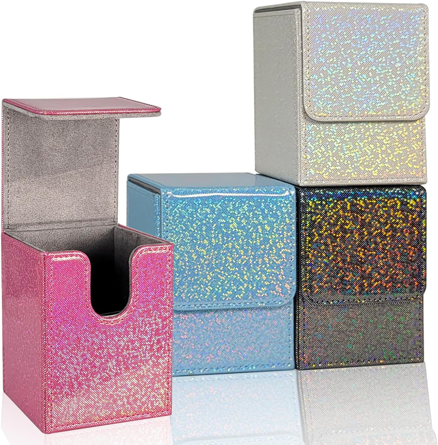Dmoicols Sparkly Card Deck Box Holds 100+ Single Sleeved Cards ,Leather Card ... - Picture 12 of 19