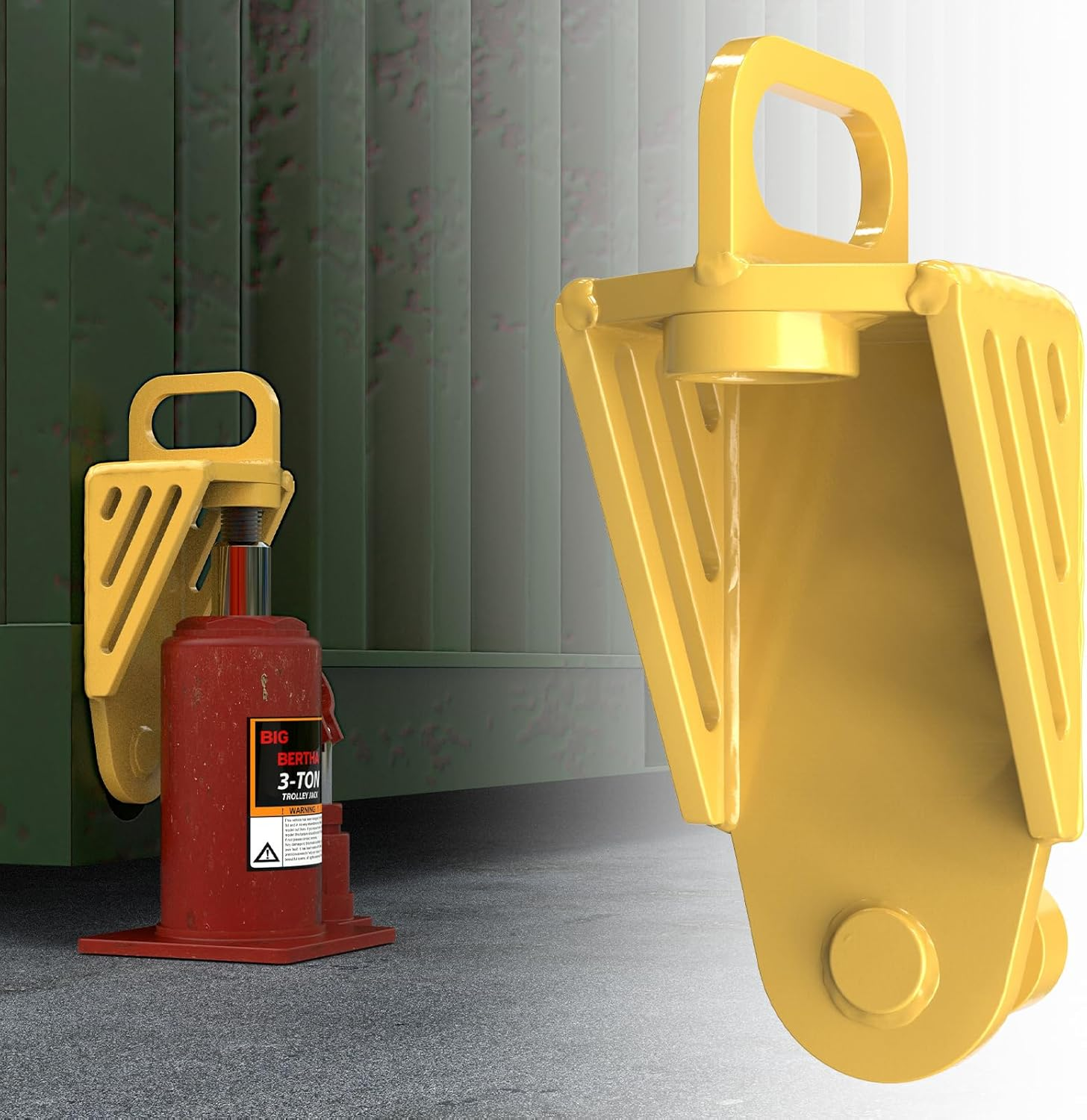 2026 Upgraded Shipping Container Jack Lug, Shipping Container Booster Lifter with Portable U-Shape Handle, Heavy-Duty Shipping Container Accessories Attachment