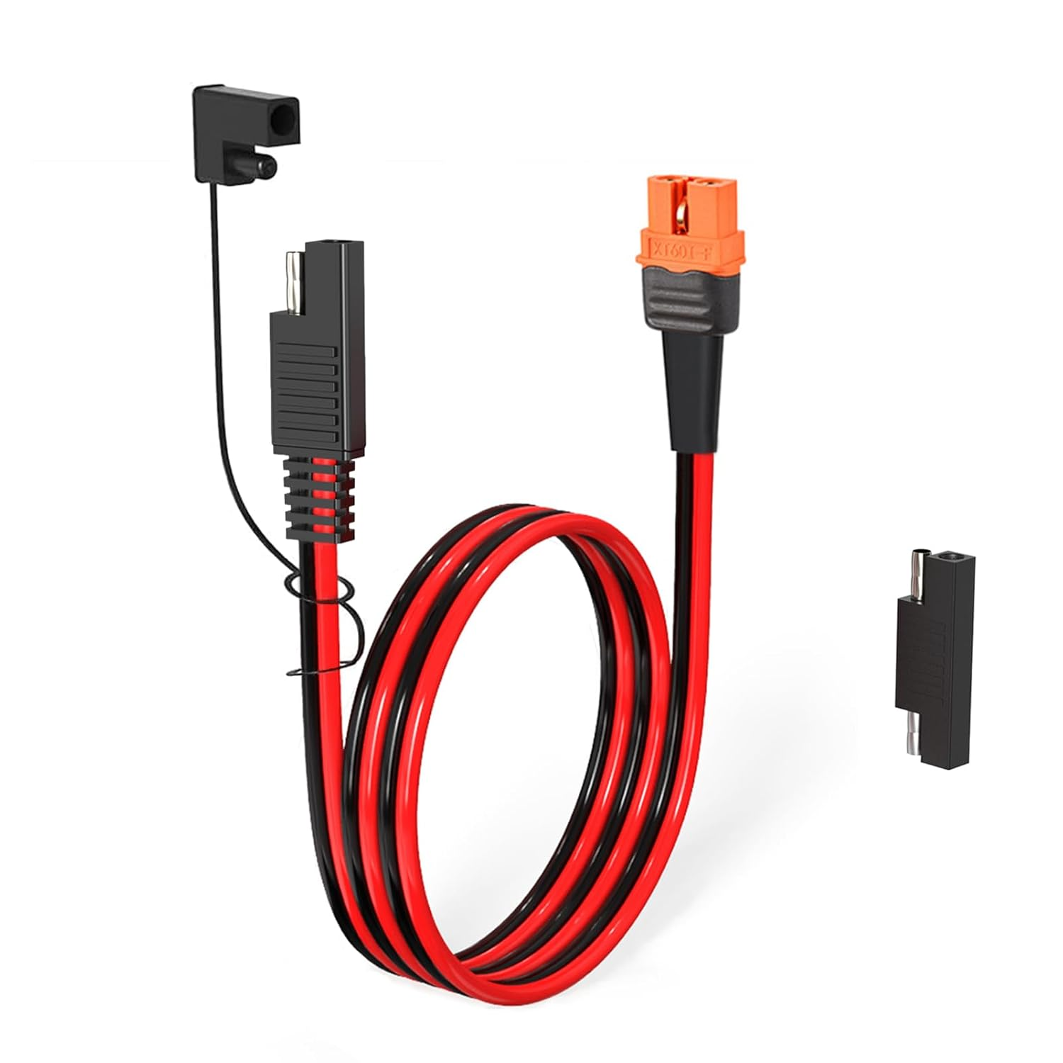 12AWG Xt60I to SAE Adapter Extension Cable with SAE Polarity Reverse Adapter for Portable Power Station Solar Panel Solar Generator(2Ft)