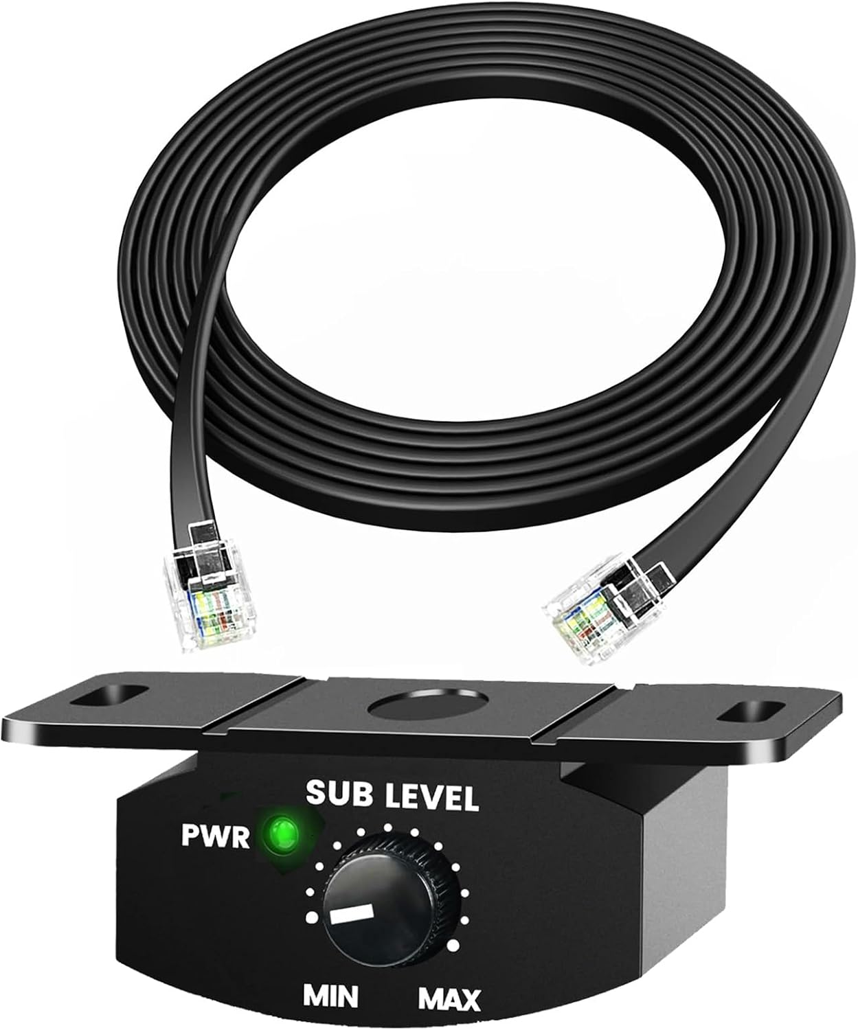 Bass Control Knob Remote Amplifier Replacement Bass Controller Car Audio Adjustable with 6-Pin Extension Cord for Subwoofer - 4M/13.12FT Cable