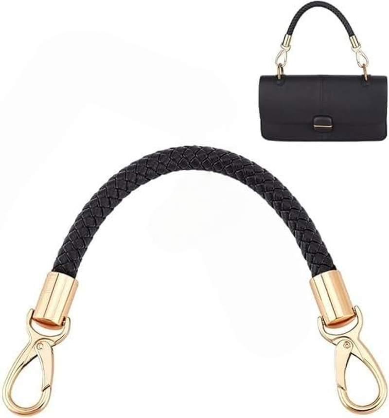 Braided Short Purse Straps, Handles for Handbags and Purses, Made with PU Leather and Clasps