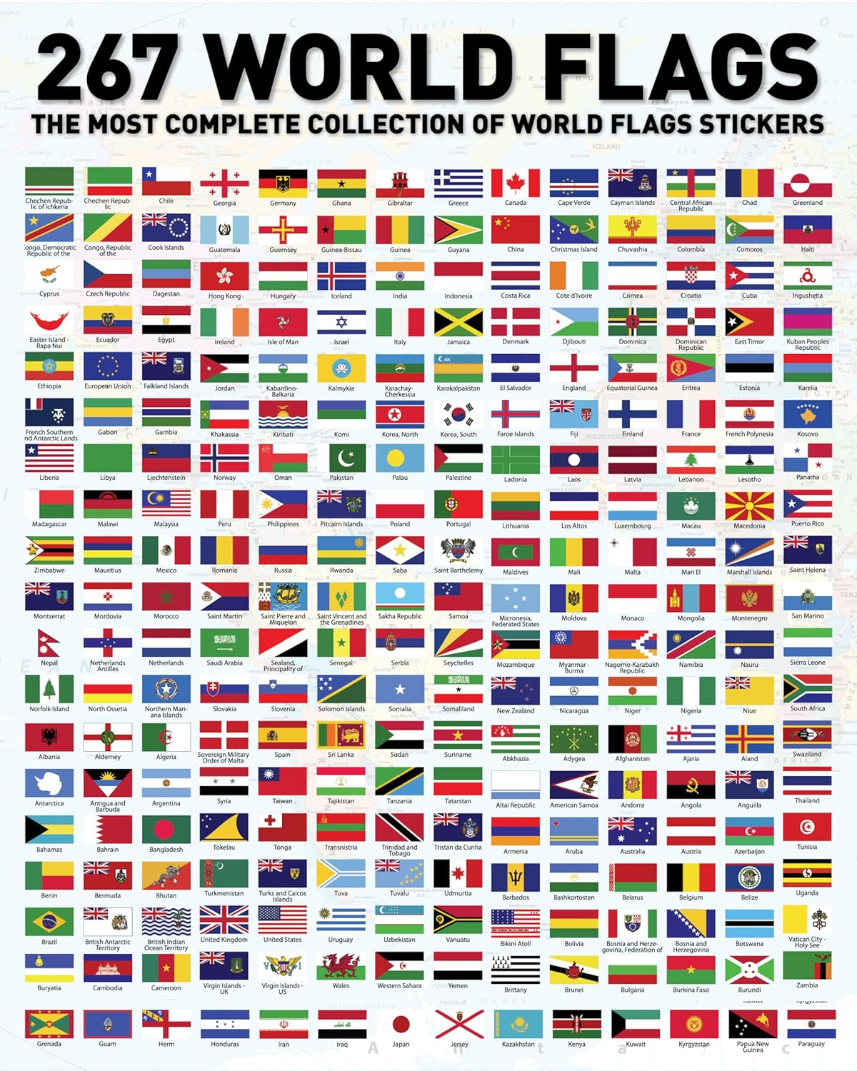 Flags of the World Stickers - Premium Country Flags and Mini Flag Stickers Set - Durable World Flags and Country Stickers - Ideal for Educational Decorative Purposes for Kids, Teachers and Students