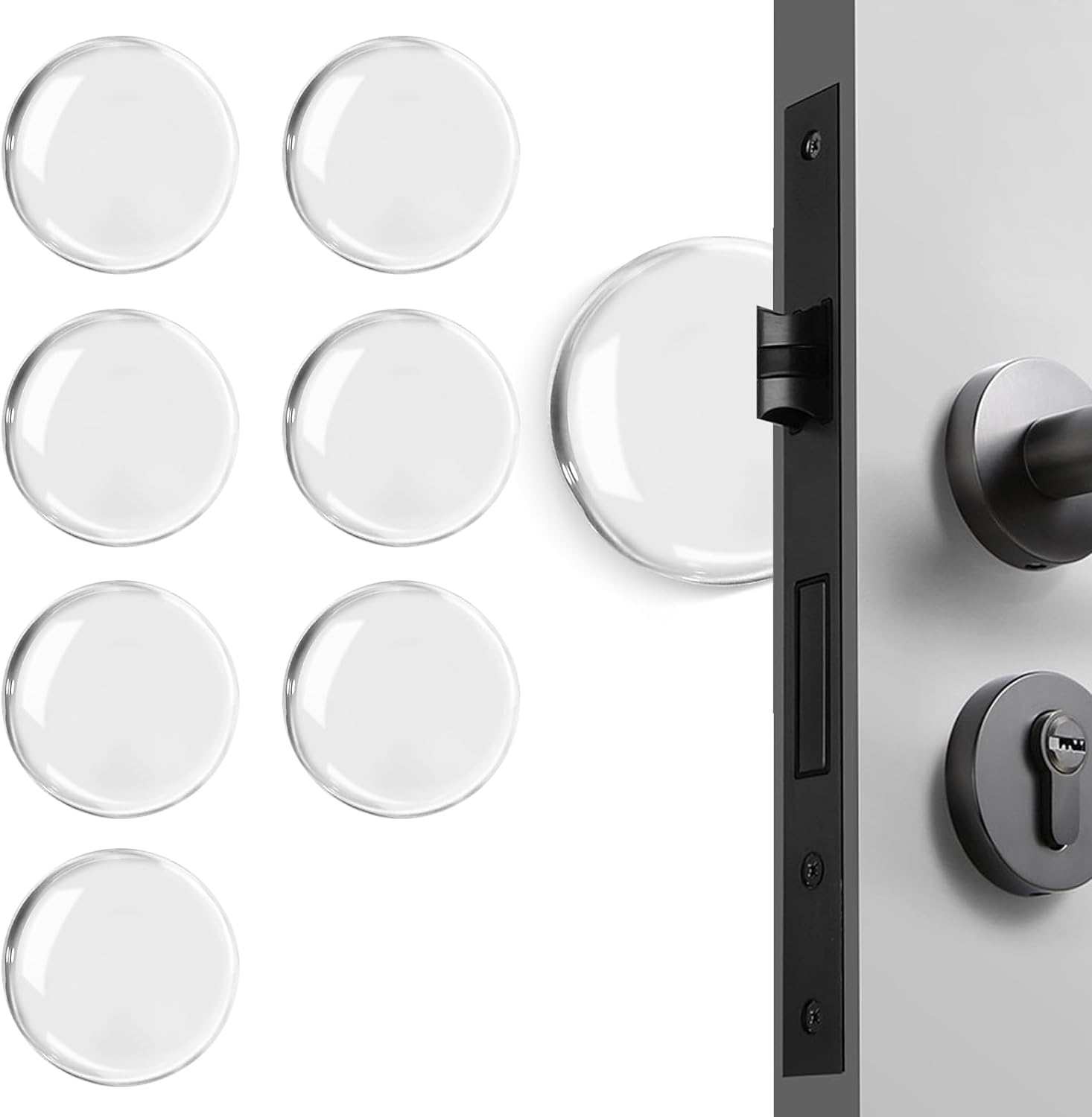8PCS Door Stopper Wall Protector Silicone Door Knob Wall Protector Strong Back