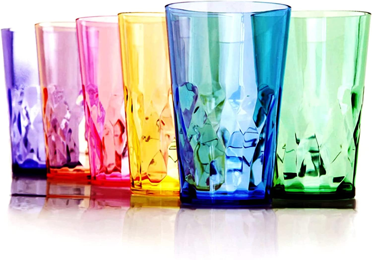 TUMBLER CUPS Unbreakable Drinking Glasses Plastic Tumblers Set of 6