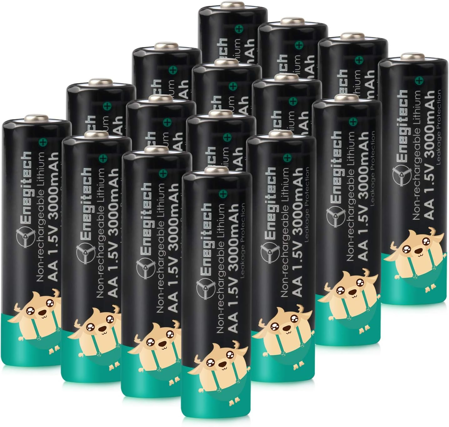 Enegitech AA Lithium Batteries, 3000Mah 1.5V Double a Battery 10 Year Shelf Life