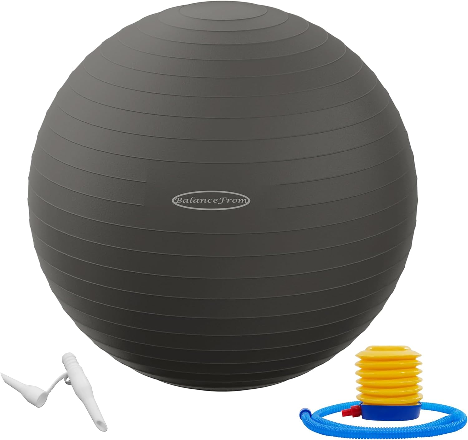 Balancefrom Anti-Burst Slip Resistant 65Cm Exercise Ball with Quick Pump, 2000-Pound Capacity