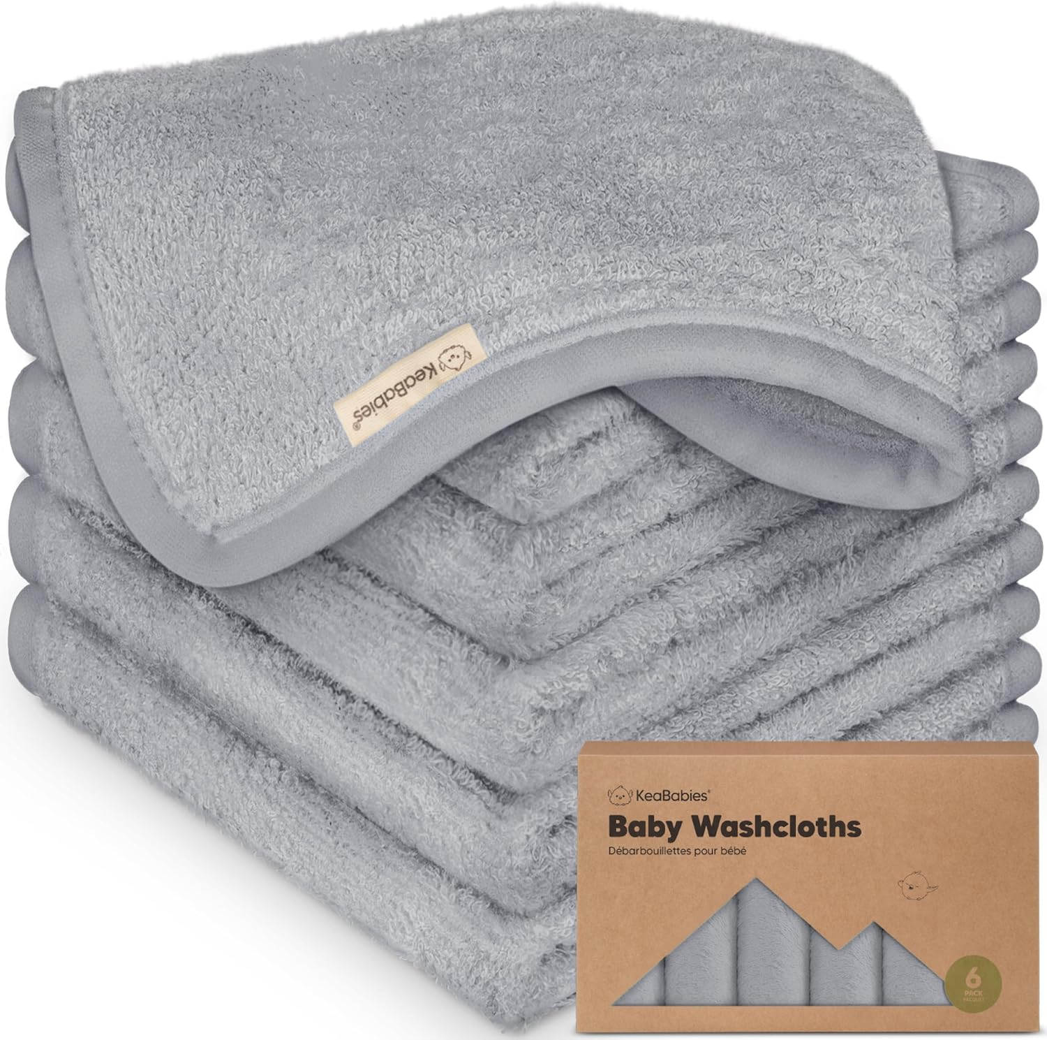 6-Pack Baby Wash Cloths - Organic Bamboo Baby Face Cloth, Baby Wash Cloth, Ba... - Picture 15 of 16
