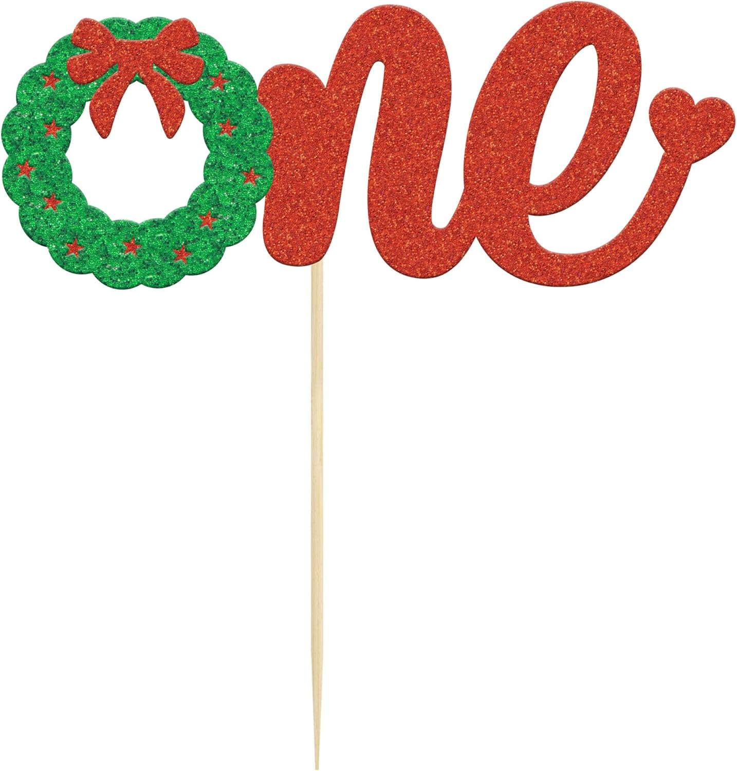 Gyufise 1 Pack Christmas Wreath One Cake Topper Red Green Merry Christmas Cak... - Picture 4 of 32