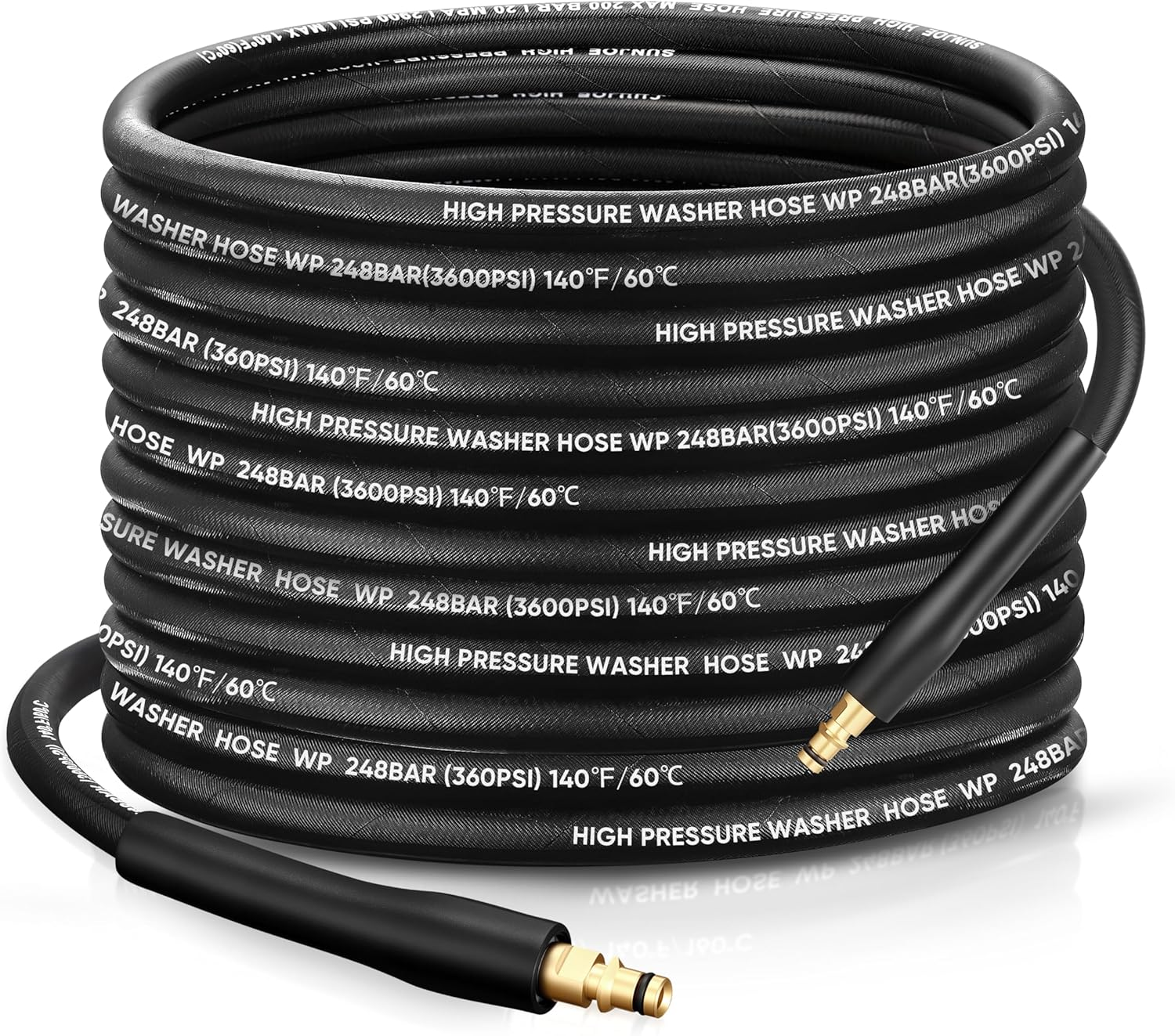 10M Steel Wire Braided Washer Hose – Kink-Resistant, 248Bar / 3600 PSI, Burst-Resistant Replacement Hose for Karcher K2 K3 K4 K5 K6 K7 Series, All-Weather Use