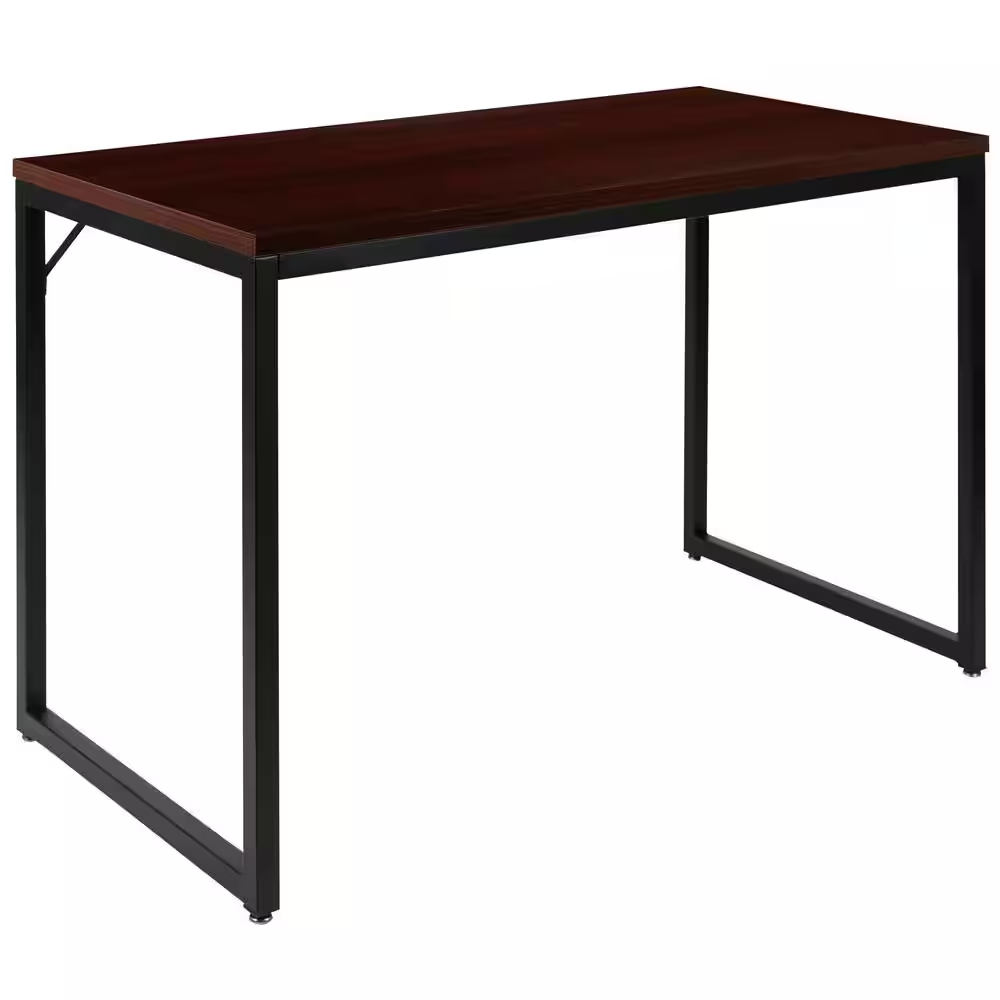 47.25 In. Rectangle Mahogany Laminate Computer Desk
