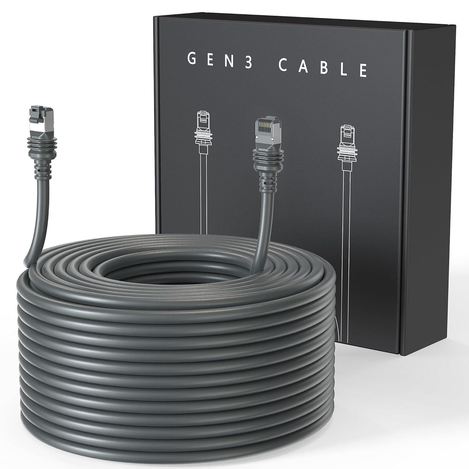 Starlink Gen 3 Cable 75FT for Starlink Generation 3, Replacement Extension Ethernet Cable Waterproof (75FT / 23M), Grey