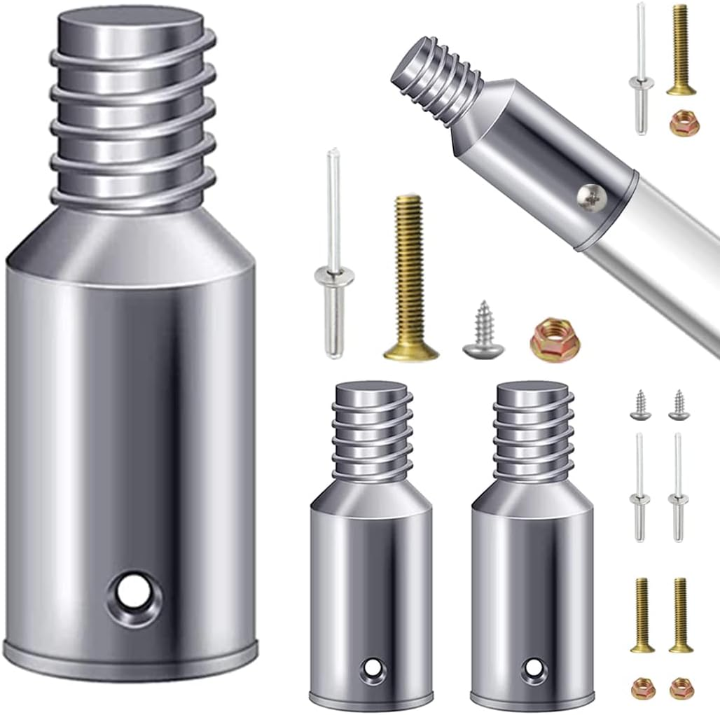 Threaded Tip Replacement Repair Kit for 1 Inch Pole Stick Mop Broom (4 Pack)
