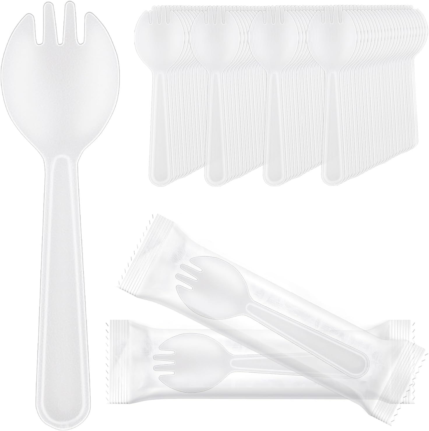 Plastic Sporks, 100pcs 4.5