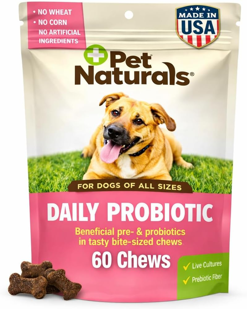 Probiotics for Dogs – 60 Soft Chews, Dog Probiotic Chews for Digestive & Gut Health Support, 120M Cfus + Prebiotics, Immune Support for Occasional Upset Stomach, Duck Flavor, All Breeds