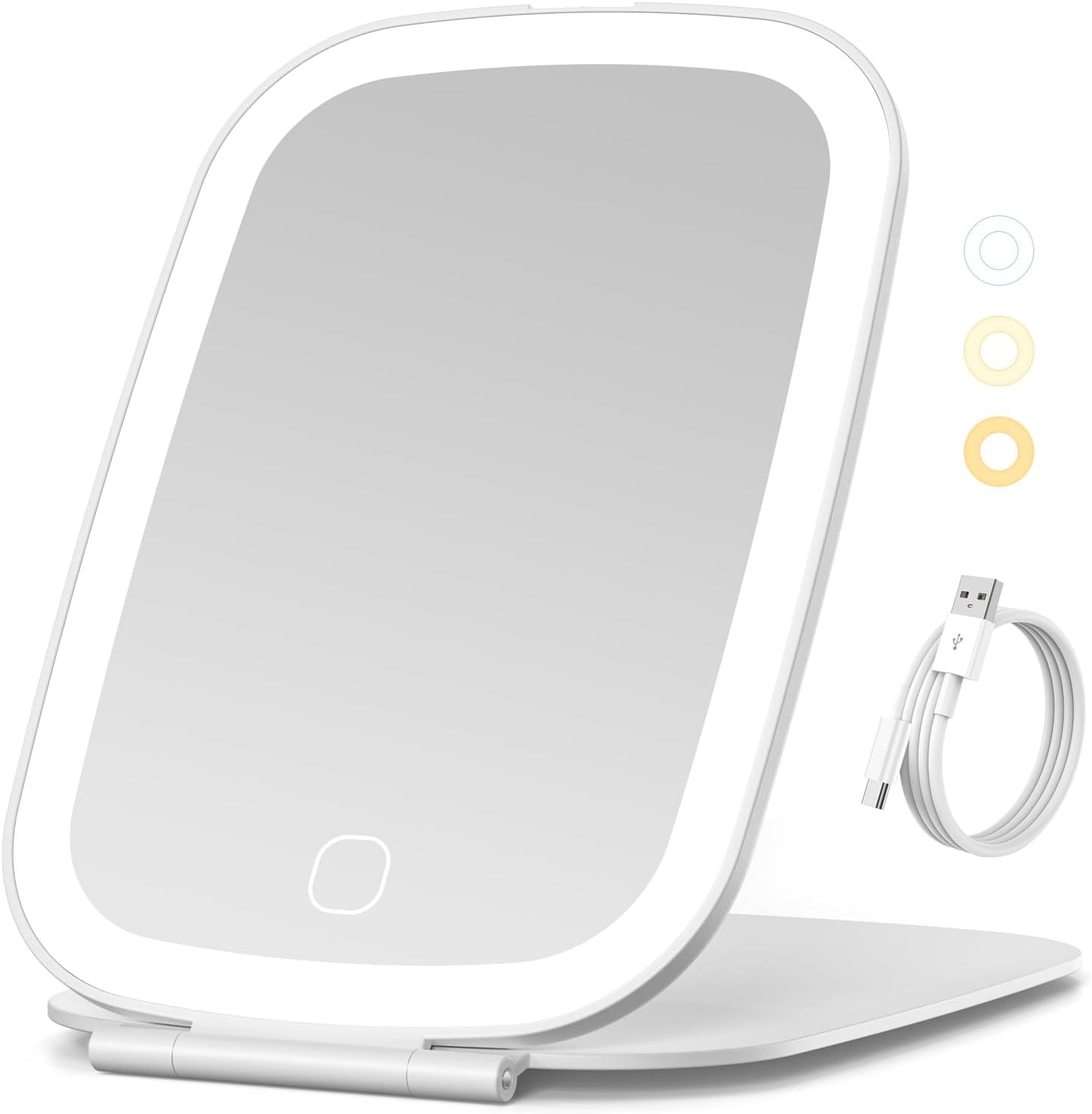 Rechargeable Travel Makeup Mirror with LED Light, 7X5 Inch