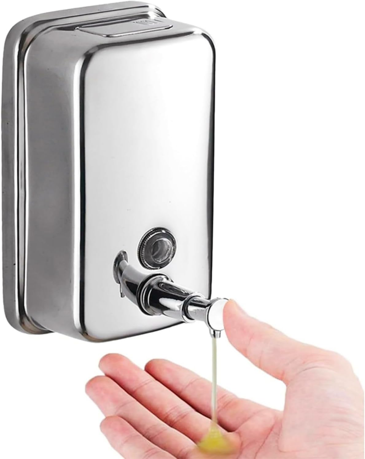 Commercial Soap Dispenser Wall Mount Stainless Steel Manual Pump Liquid Rust-... - Picture 10 of 14