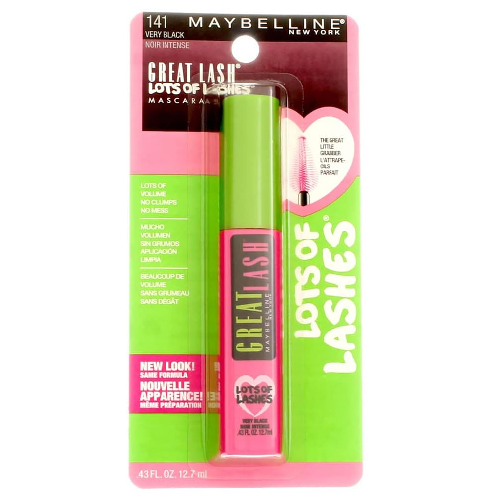 Myb Masc Grt Lsh Lots Vry Size .43 O  Great Lash Mascara Lots of Lashes Washable Very Black