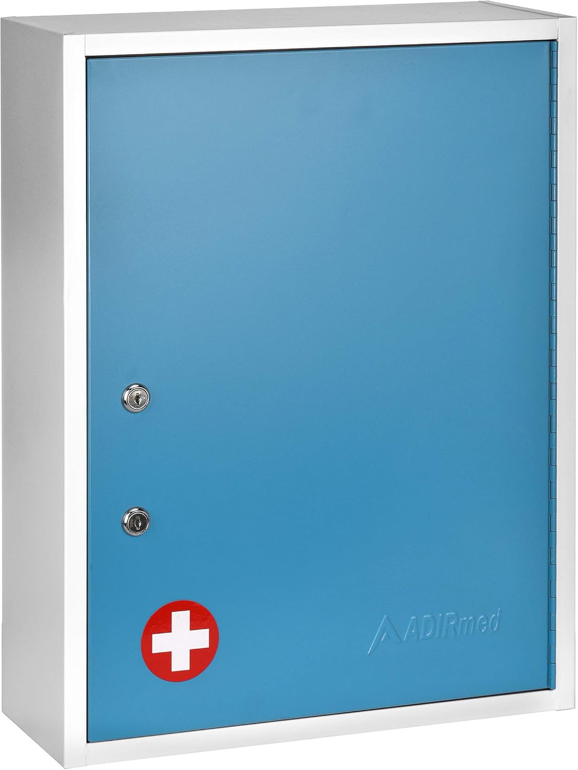 Locking Medicine Cabinet Wall Mounted First Aid Cabinet with Lock, Lockable Wall Medicine Cabinet with Dual Lock and Dual Keys, 21