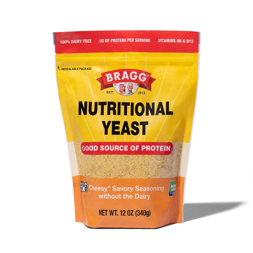 Bragg Premium Nutritional Yeast Seasoning | Vegan, Gluten-Free | Good Source of Protein & Vitamins | Savory Parmesan Cheese Substitute | 12 Ounce (Pack of 1)