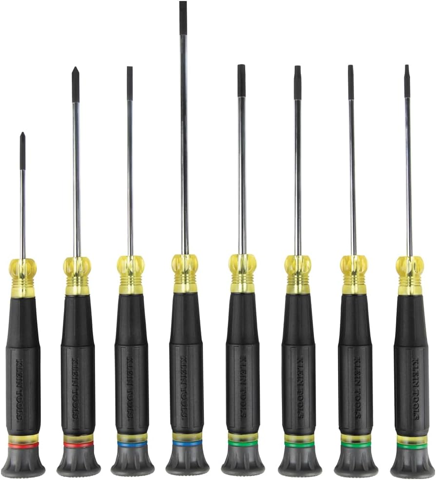 Klein Tools 85617 Mini Precision Screwdriver Set, Slotted, Phillips, TORX, Cushion-Grip Handles, Ideal for Terminal Blocks, Electronics