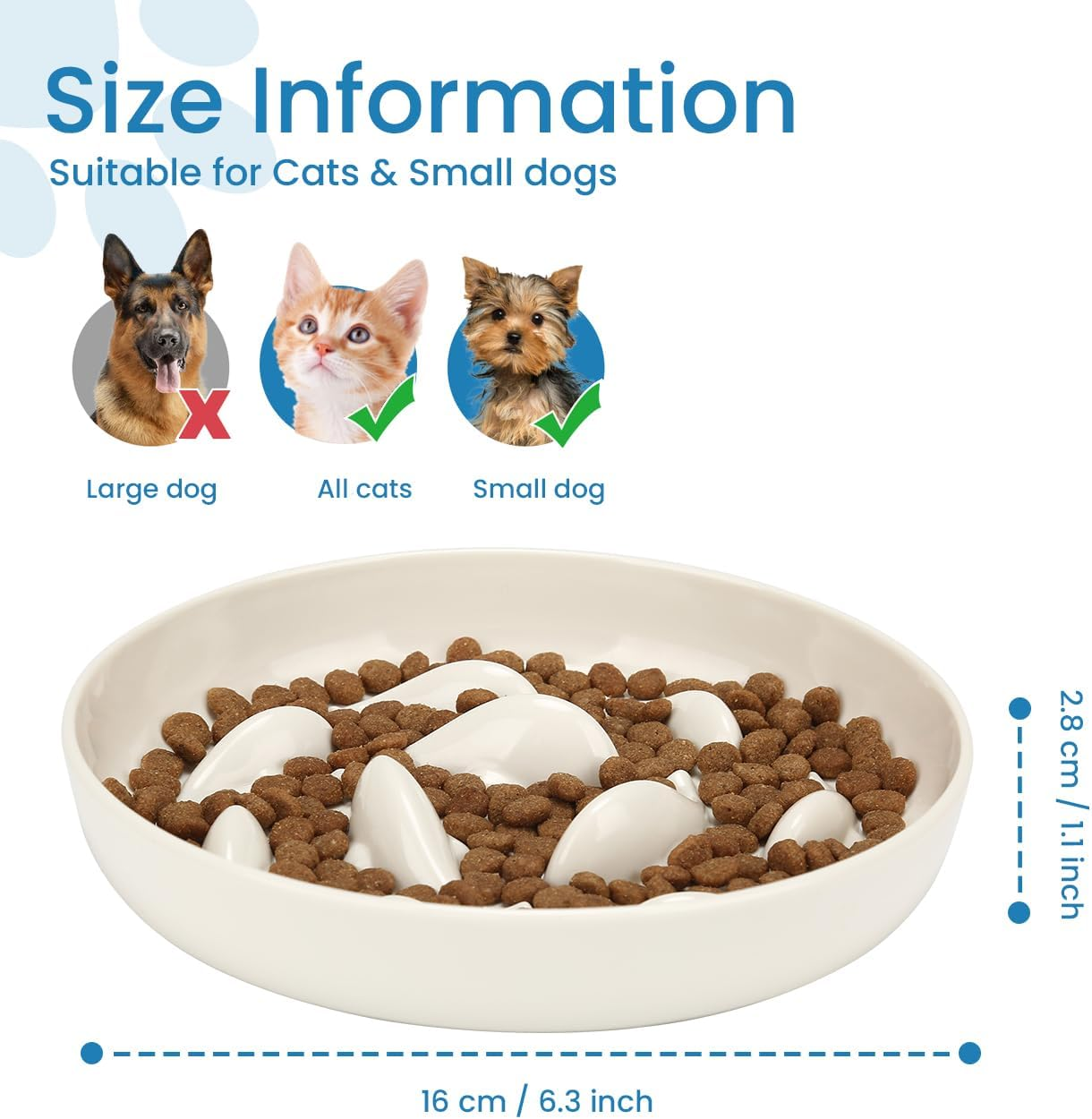 Gonalulu Slow Feed Dish for Cats and Small Dogs, Fish Pool Design Pet Slow Fe... - Picture 4 of 14