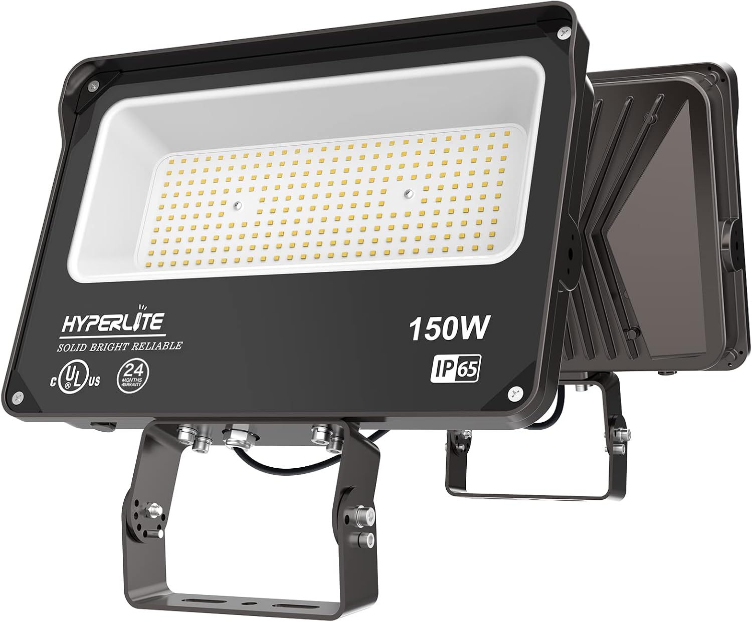 LED Flood Light 150W 2 Pack 18000LM 5000K Daylight IP65 Waterproof Outdoor Floodlights UL Certified for Court,Garden,Warehouse