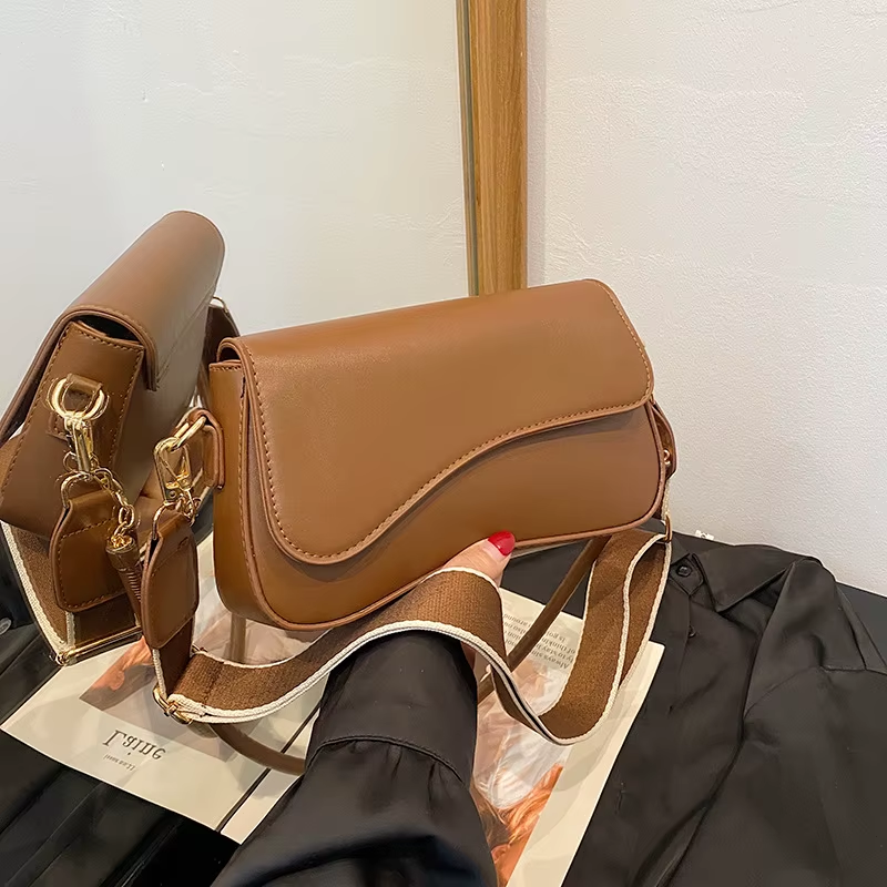 BESTELLA Brand Wholesale High Quality Lady Fashion Solid Color Casual Custom Underarm Square PU Leather Daily Tote Handbag