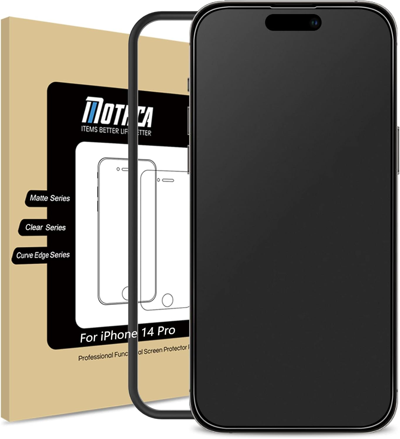 Mothca Matte Glass Screen Protector for Iphone 14 Pro Anti-Glare & Anti-Fingerprint Tempered Glass Clear Film Case Friendly Easy Install Bubble Free for Iphone 14 Pro 6.1-Inch (2022)-Smooth as Silk