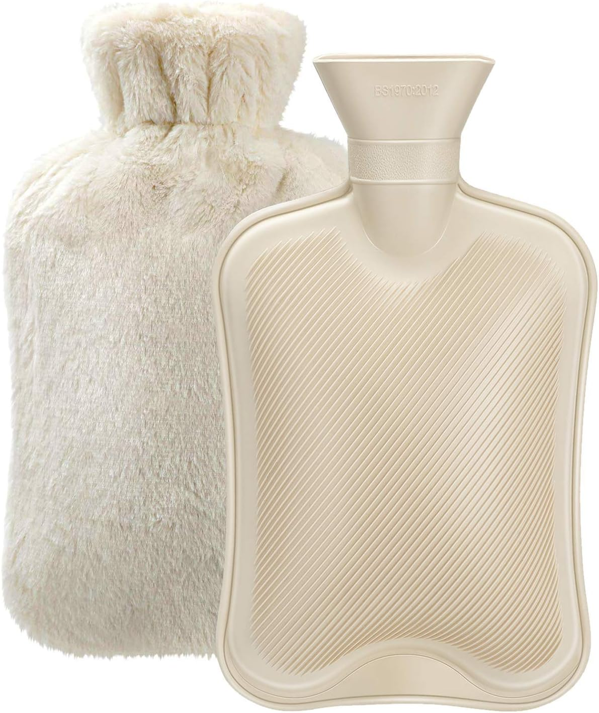 Hot Water Bottle Rubber with Soft Cover (2 Liter) Hot Water Bag for Cramps, , Removable Hot Cold Pack Hot Water Bed Warmer