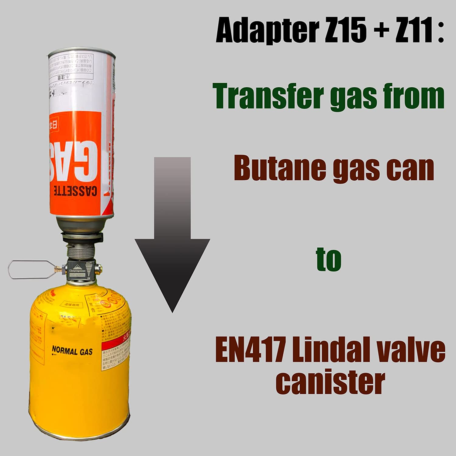 camping moon CAMPINGMOON Outdoor Gas Refill Adapter EN417 Lindal Valve(Vent V... - Picture 3 of 13