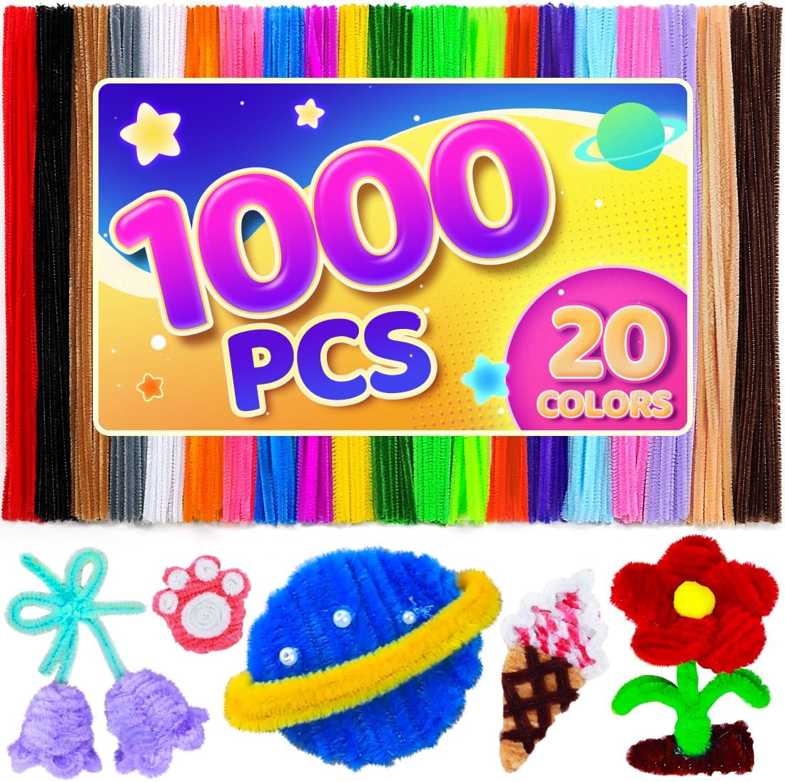 Eppingwin 200pcs Pipe Cleaners, Pink Pipe Cleaners Craft Supplies,Chenille St... - Picture 14 of 14