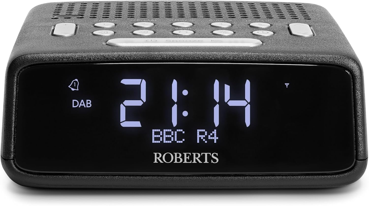 Roberts ORTUSDAB FM/DAB/DAB+ Digital Clock Radio, Alarms with Large LCD VA Display, Black