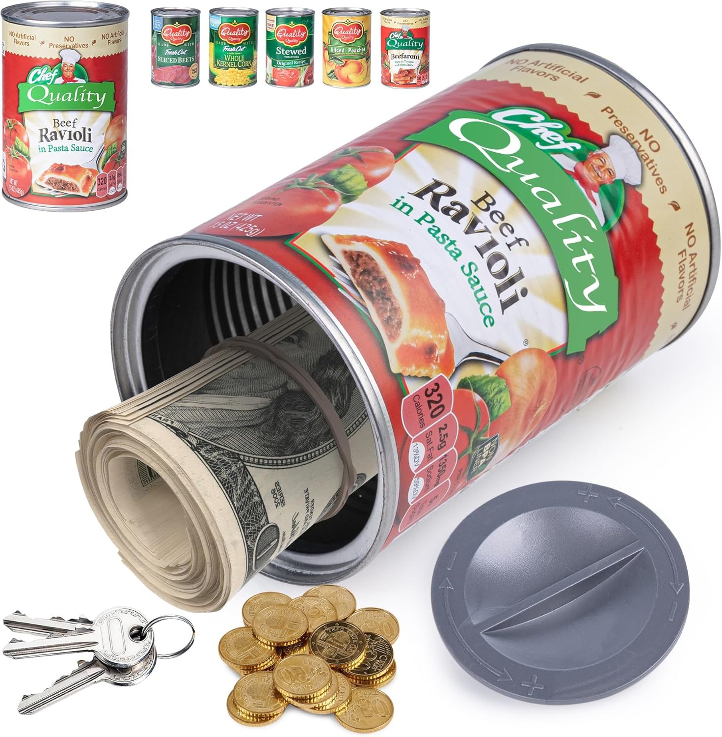 BARGIFTS Hidden Safe Fake Can with Hidden Compartment, Corn - Picture 11 of 16