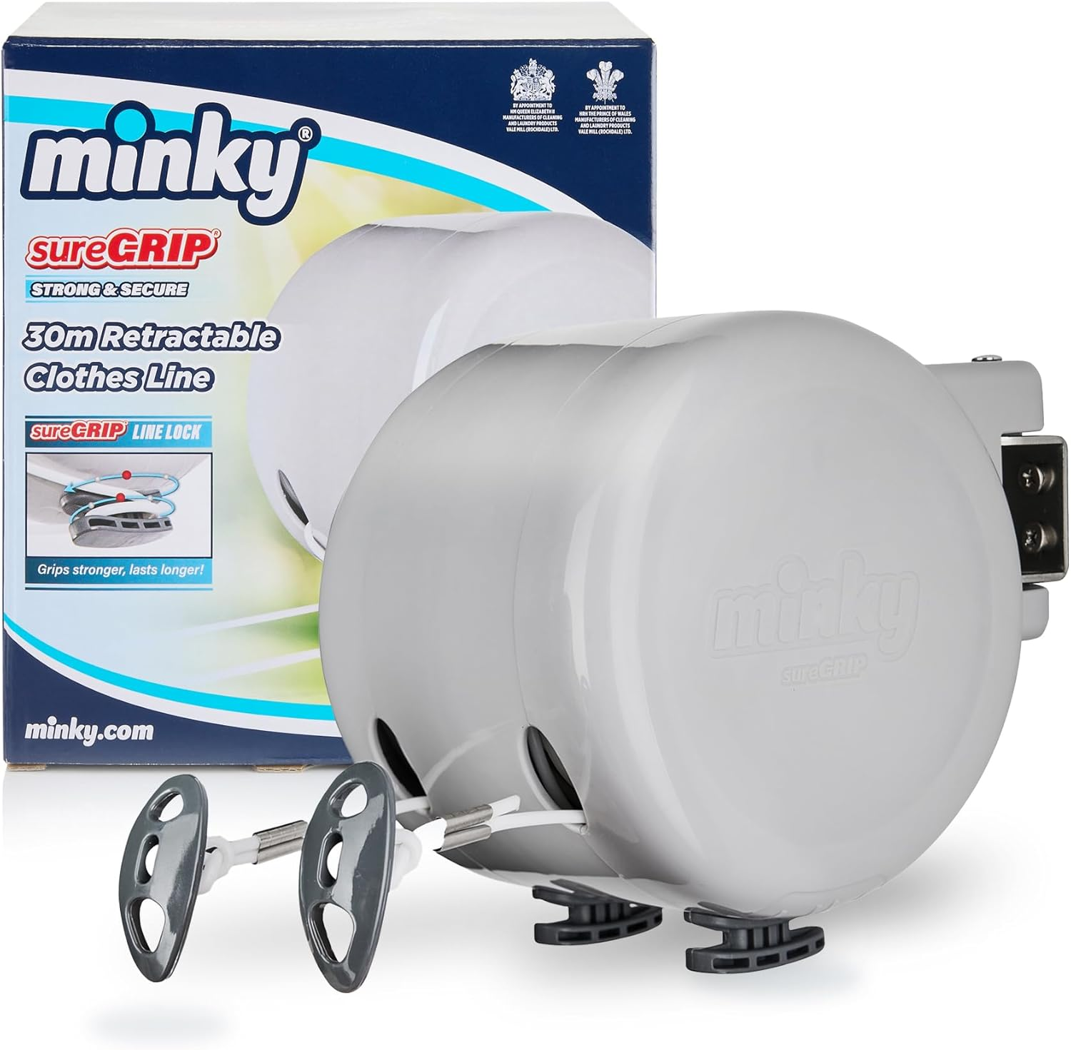 Homecare Outdoor Retractable Dual Clothesline - Heavy Duty PVC Coated Line - Energy and Space Saving Removable Laundry Drying Line - 2 X 49 Feet
