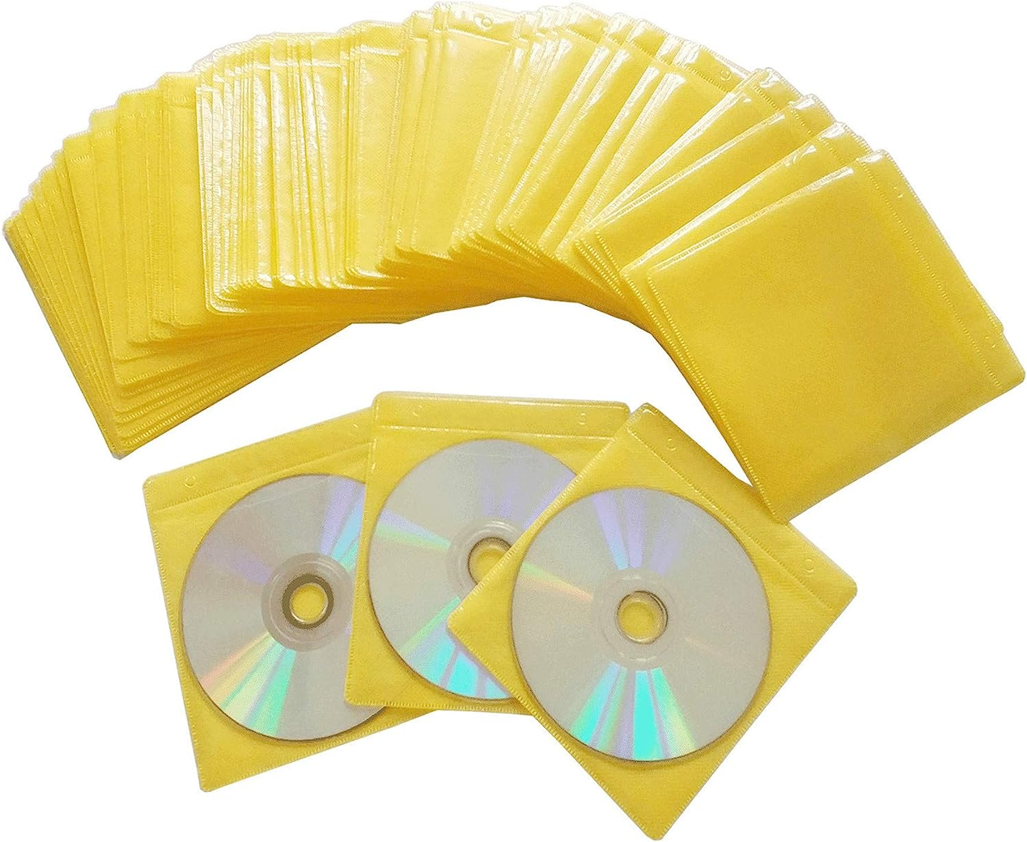 100 Pack Premium CD DVD Sleeves,Thick Non-Woven Material Double-Sided Refill ... - Picture 3 of 4