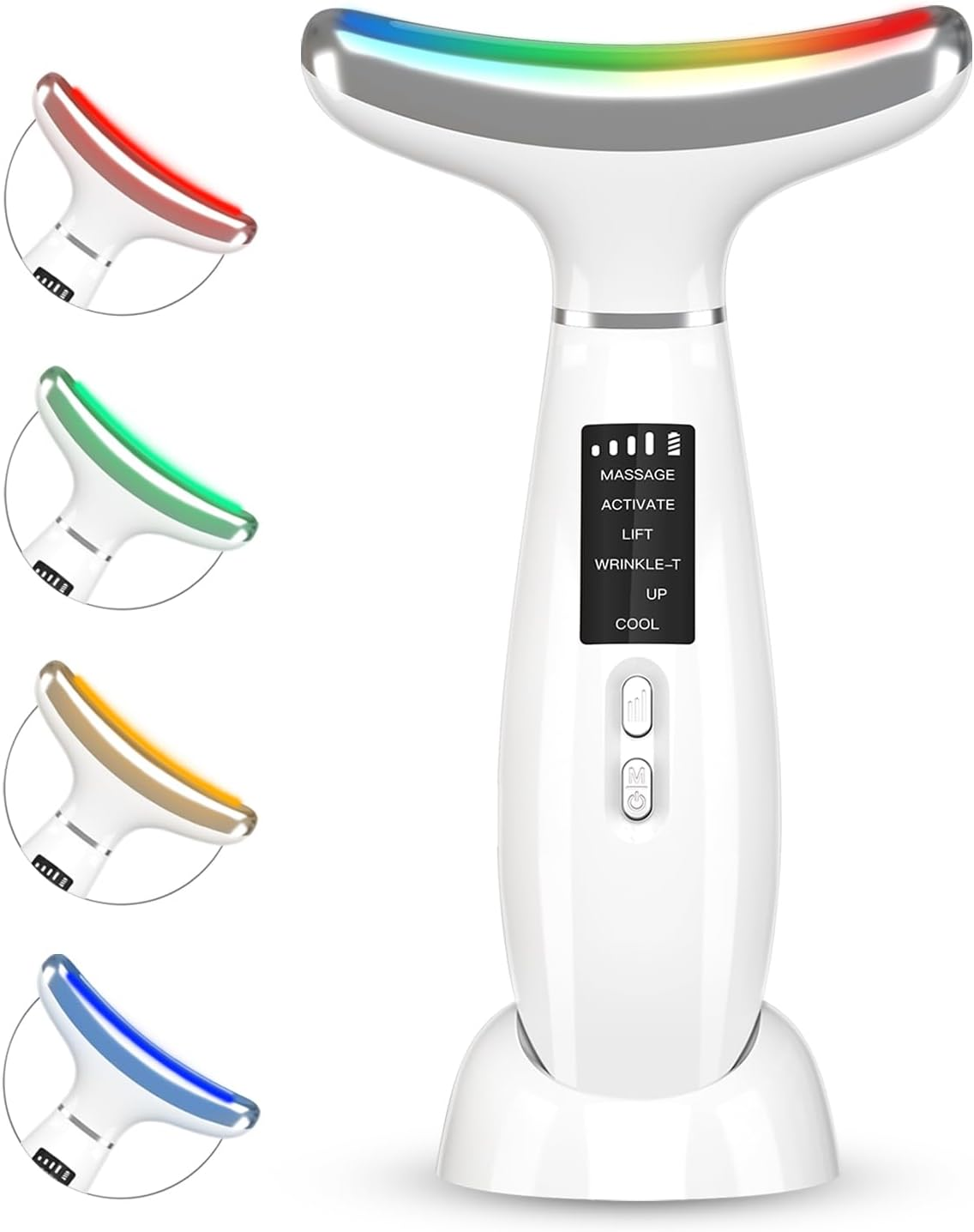 Red Light Therapy Face & Neck Massager – White