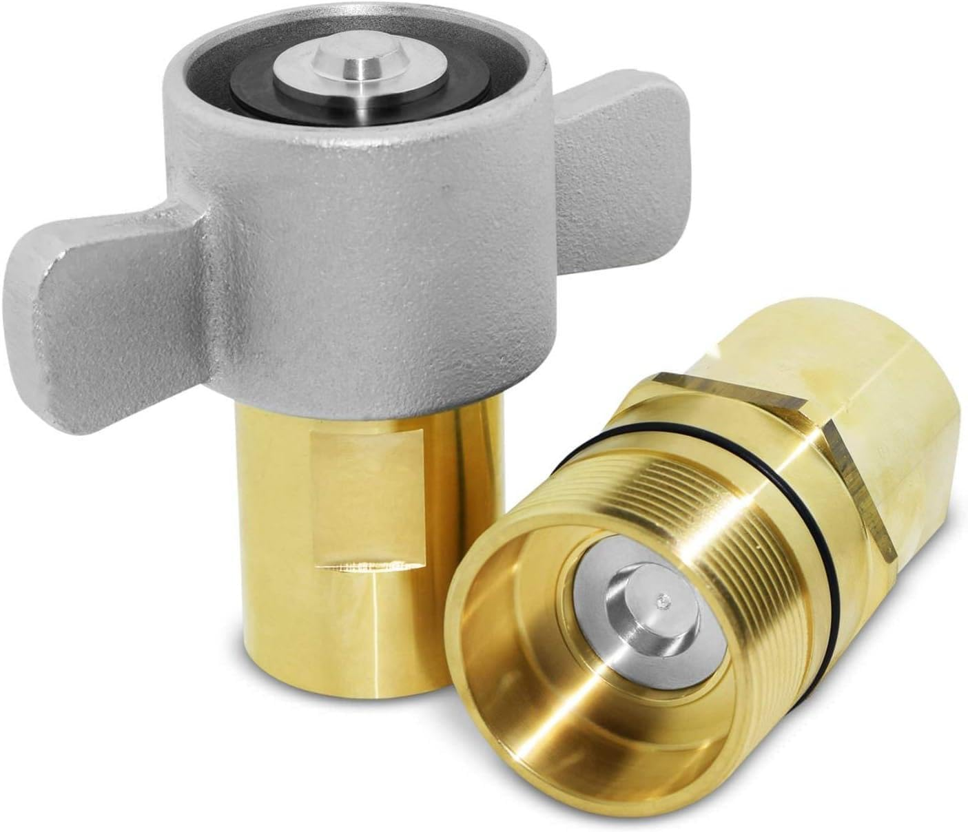 1" NPT Wet-Line Wing Nut Heavy Duty Hydraulic Quick Disconnect Coupler/Coupling Set for Live Bed Dump Trailer Hydraulic Systems