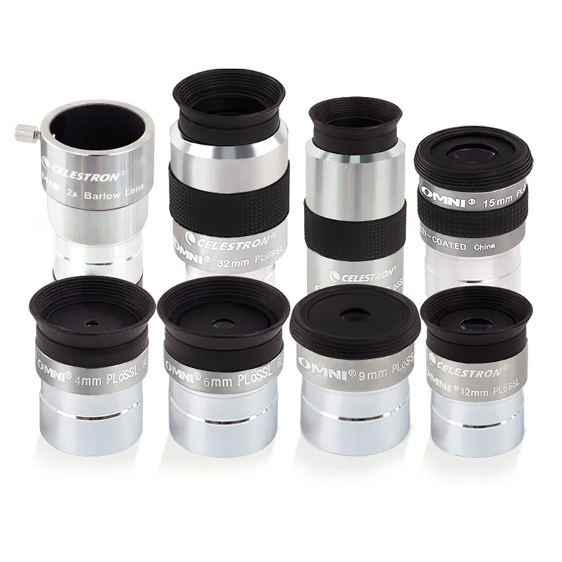 Celestron OMNI Eyepiece, Astronomical Telescope Accessory, 52-Degree Field of View, 2X , 4mm, 6mm, 9mm, 12mm, 15mm