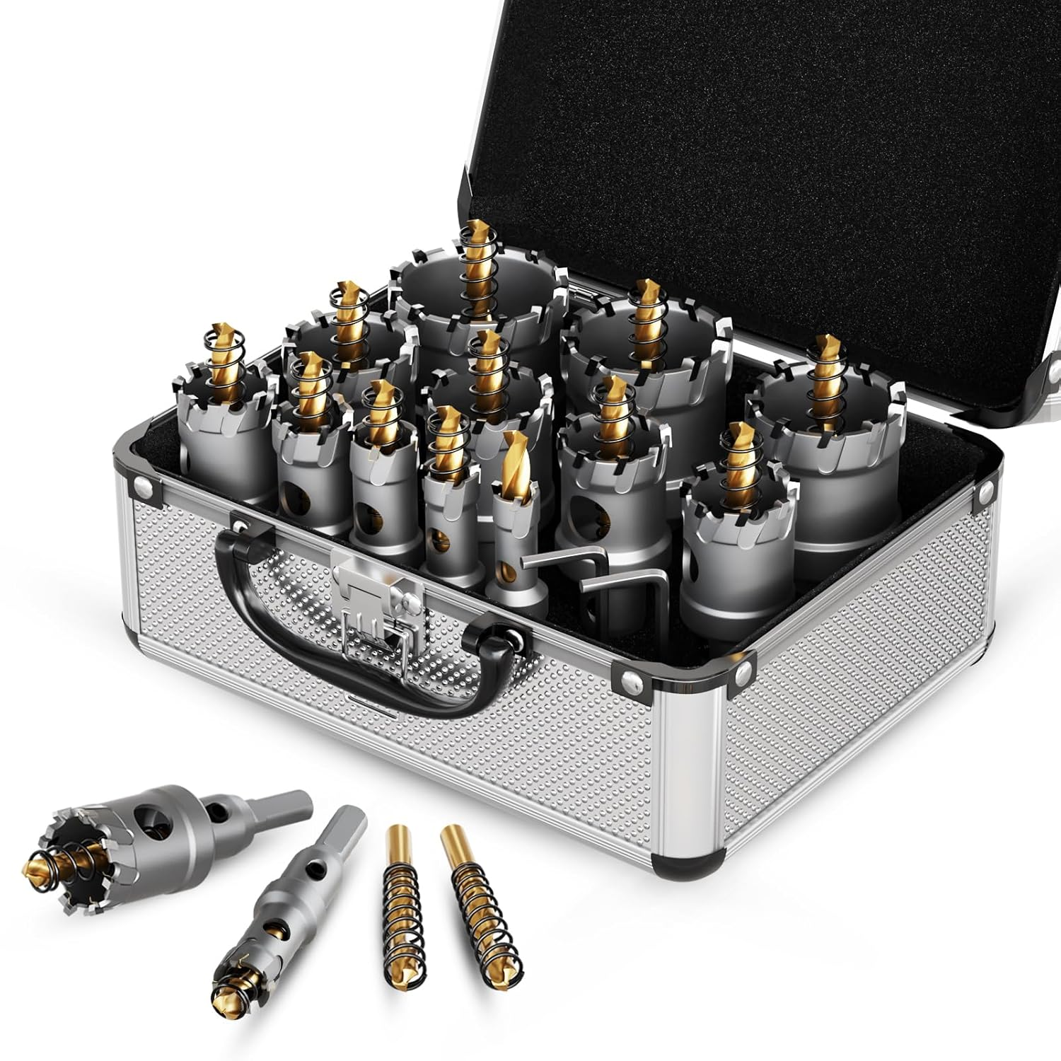 Carbide Hole Saw 14 Pcs Metal Steel Hole Saw Drill Bit,Tct Hole Cutter,Alloy Hardness Upgrade