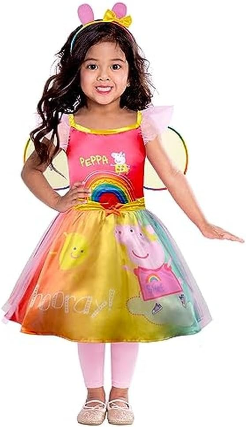 Kids Child Rainbow Peppa Pig Fancy Dress Costume - Picture 2 of 13