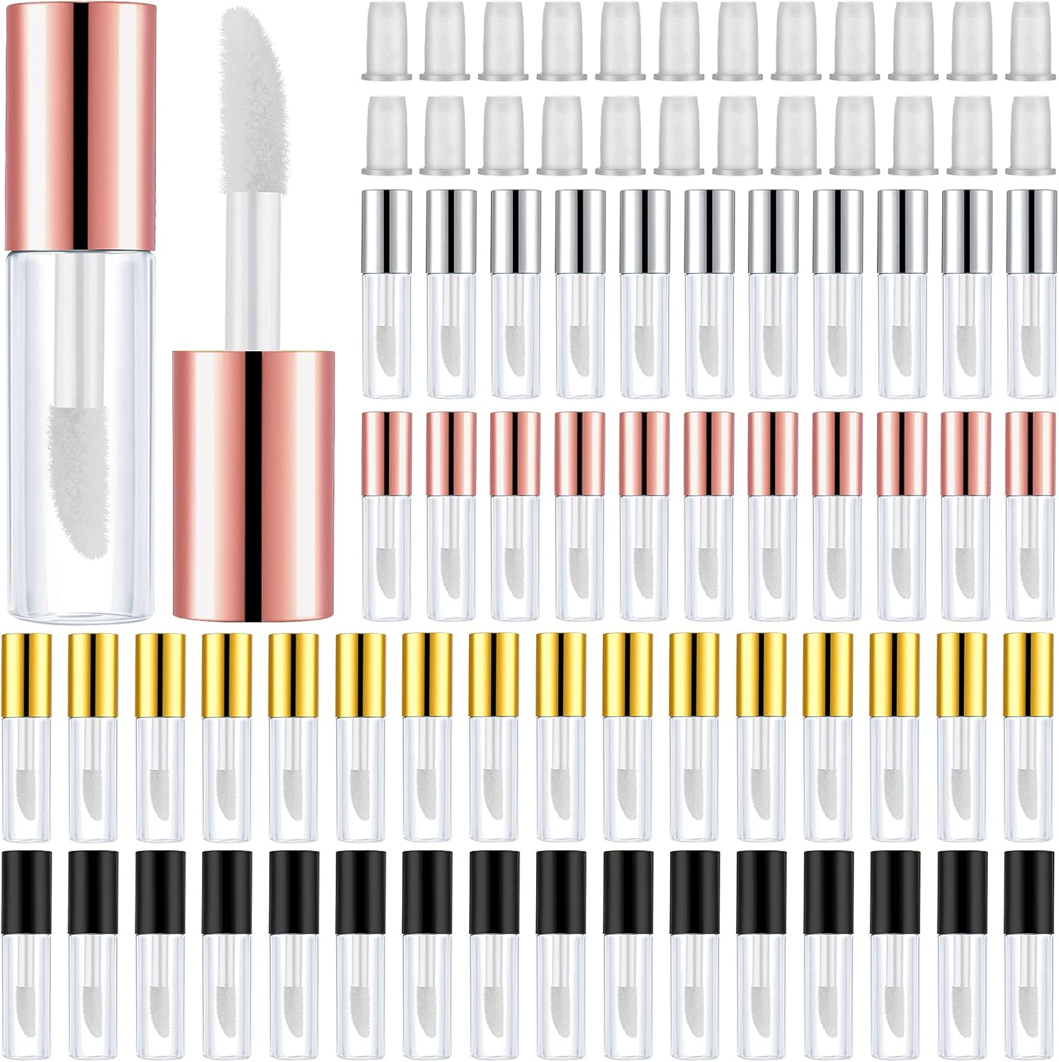 Patelai 100 Pieces 1.2 ml Clear Mini Lip Gloss Tube Refillable Empty Lip Balm... - Picture 4 of 4