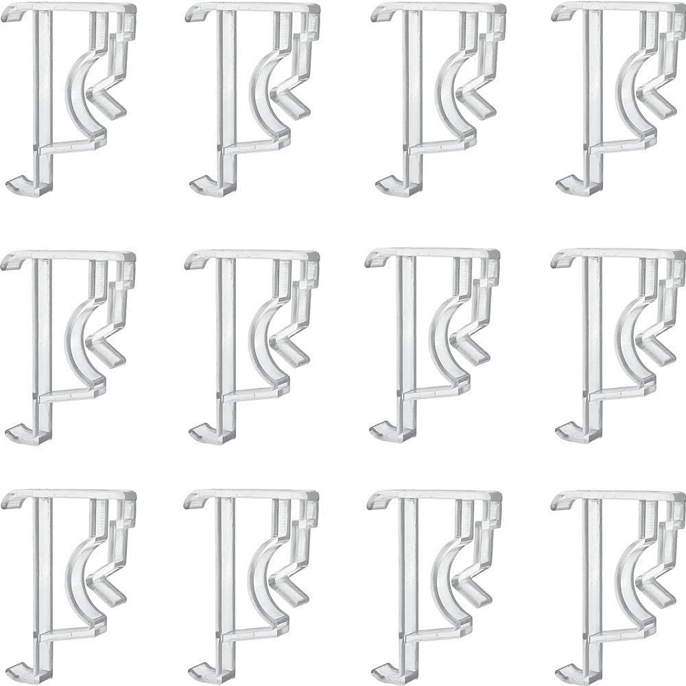 Cutelec Valance Clips 2Inch 12Pcs Clear Plastic Hidden Retainer Holder 
