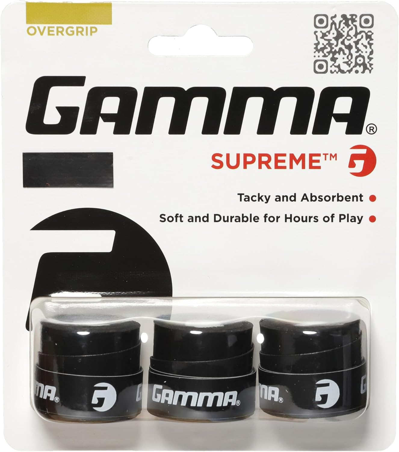 GAMMA Sports Supreme Overgrip, Tennis OG, Dependable over Grip for all sports